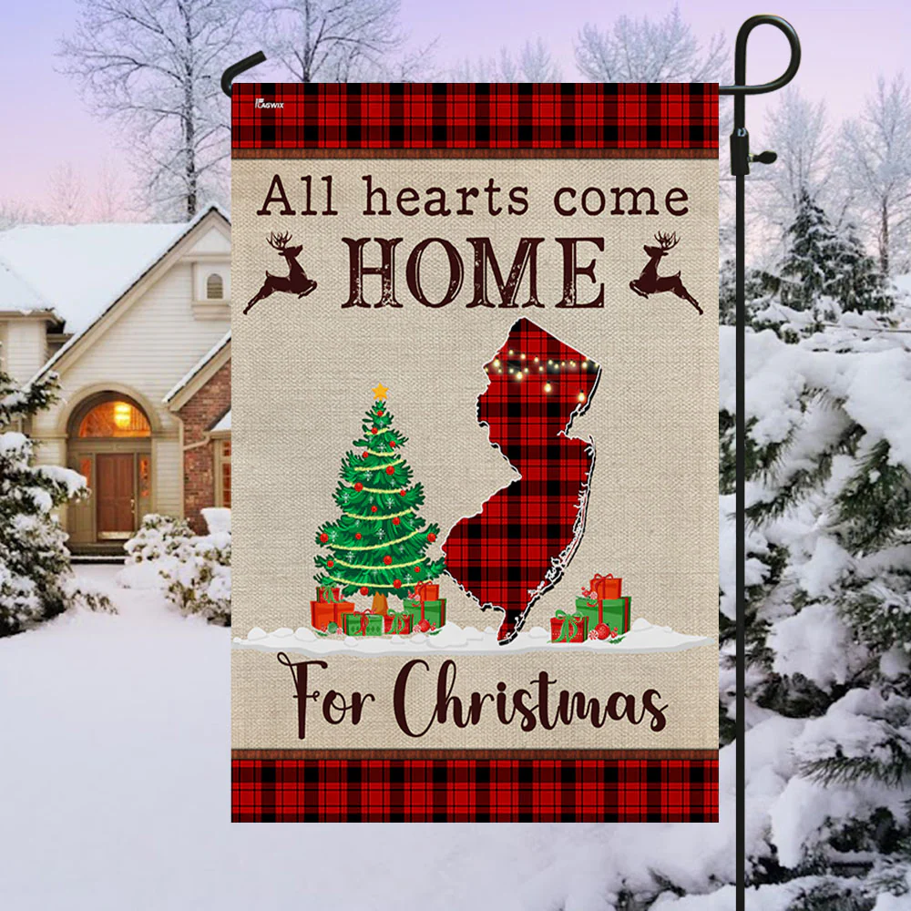 New Jersey Christmas Flag All Hearts Come Home For Christmas TQN1831Fv1