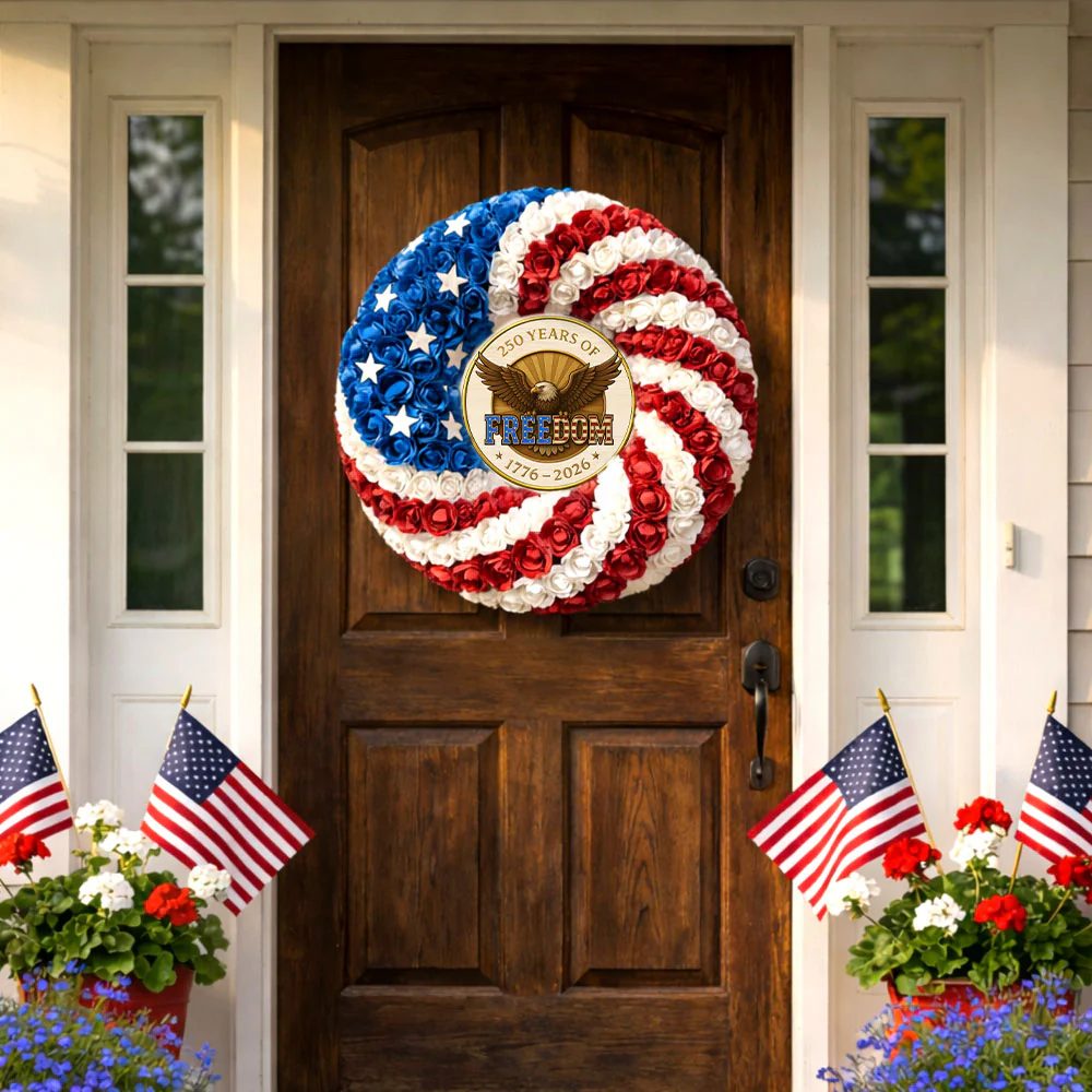 250 Years of Freedom Door Wreaths Patriotic Eagle Decoration