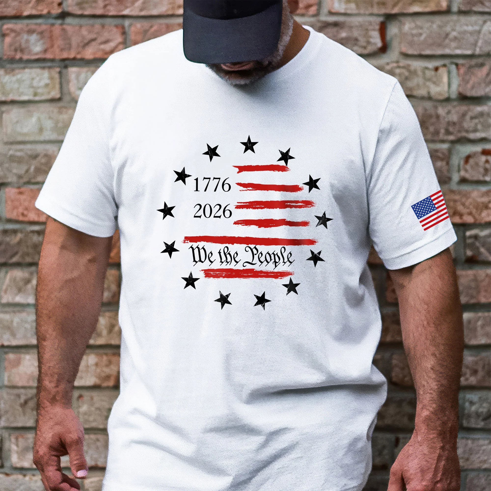 Patriot We The People American Flag T-Shirt, 250th Anniversary 1776 2026 Tee