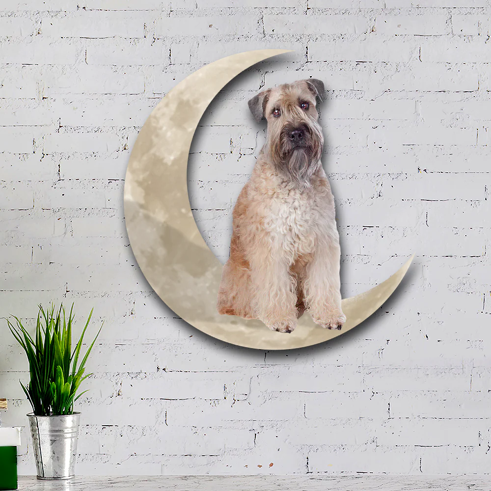 Soft-coated Wheaten Terrier Dog And Moon Hanging Metal Sign QNK879MSv45