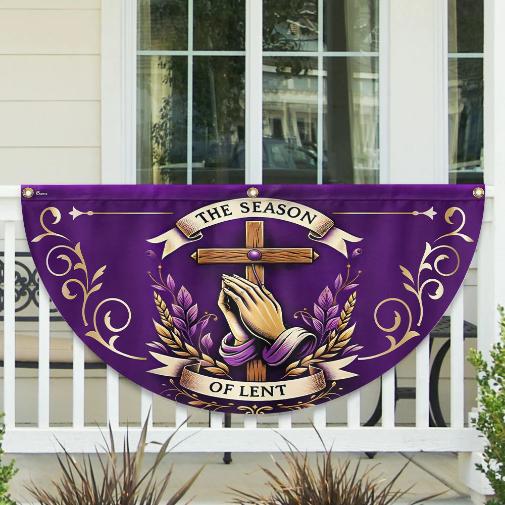 The Season Of Lent Easter Non-Pleated Fan Flag