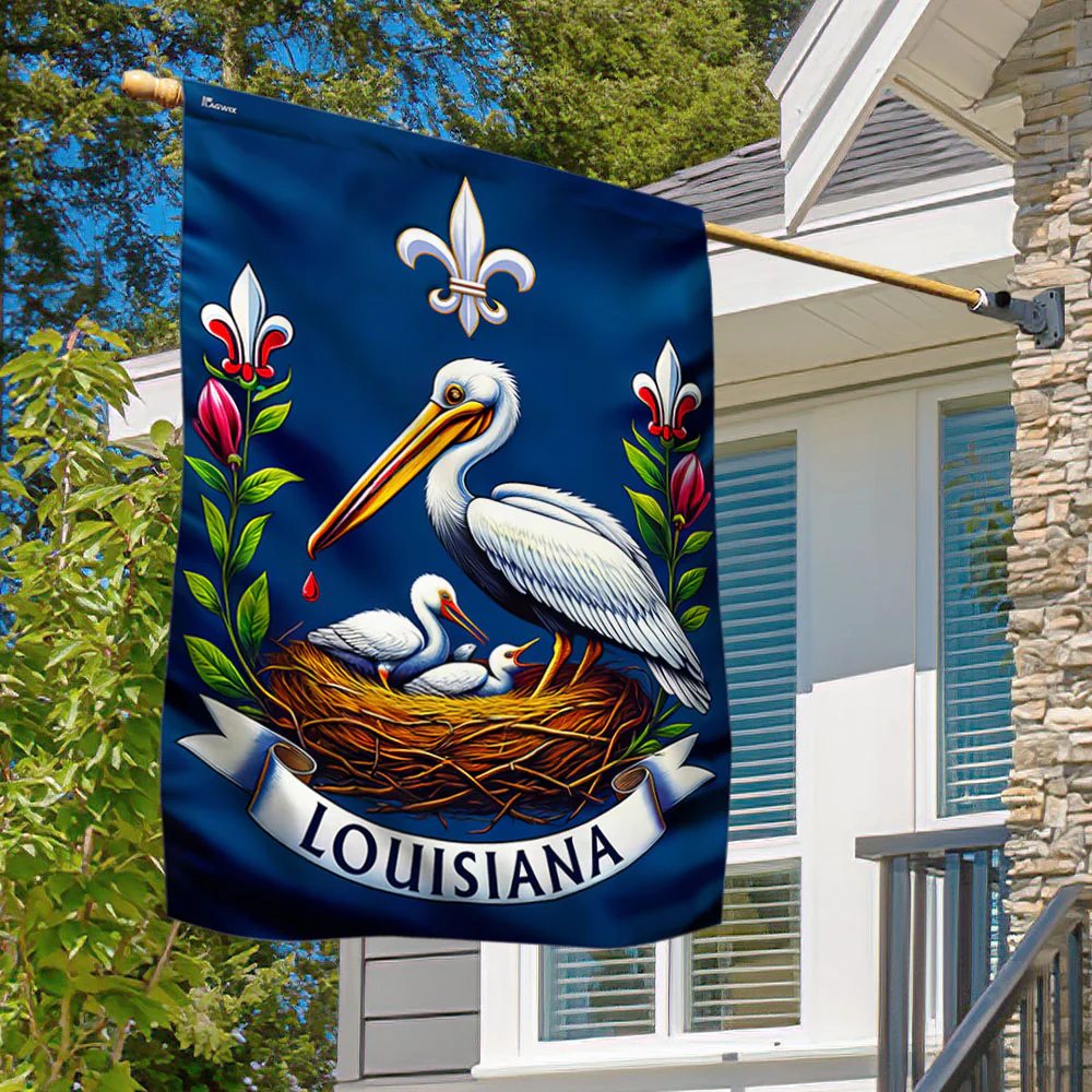 Bimipi  Louisiana State Brown Pelican Bird Flag