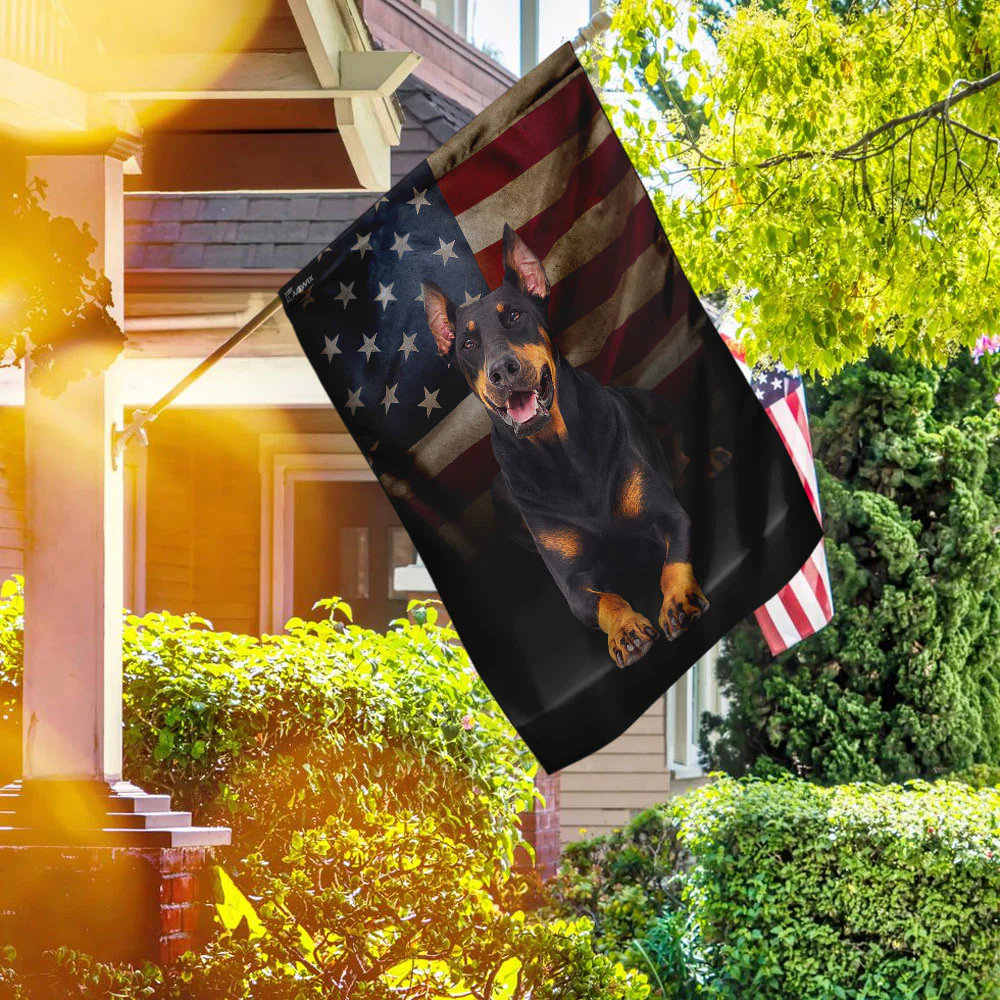 Doberman American Flag