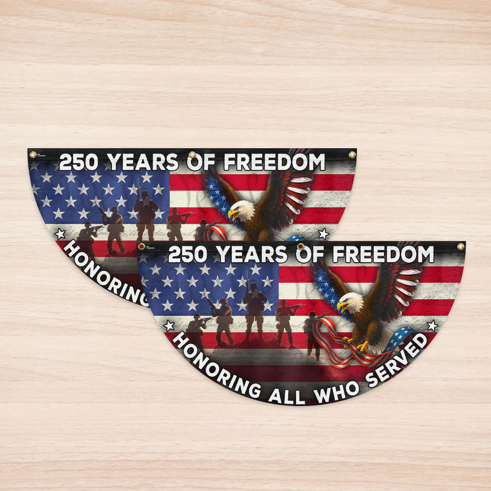 250 Years of Freedom Flag, Honoring All Who Served Veterans Day Fan Flag