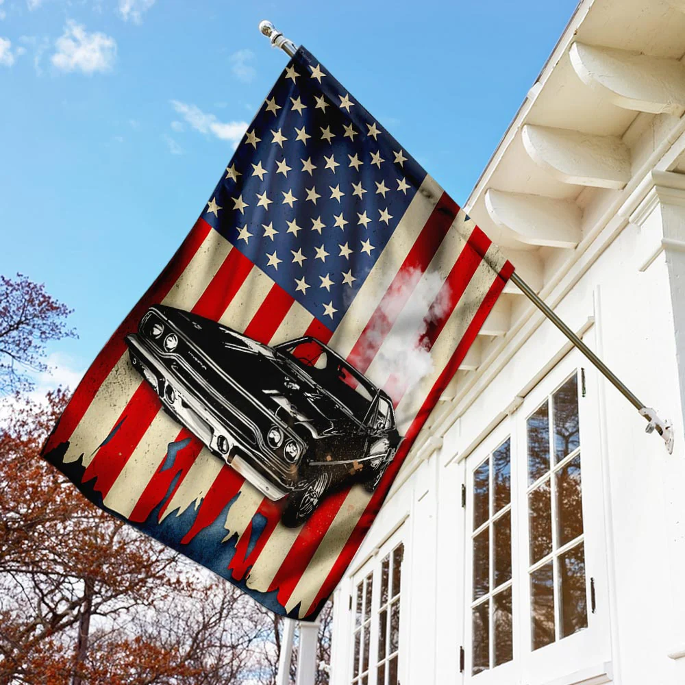 Muscle Car American Flag