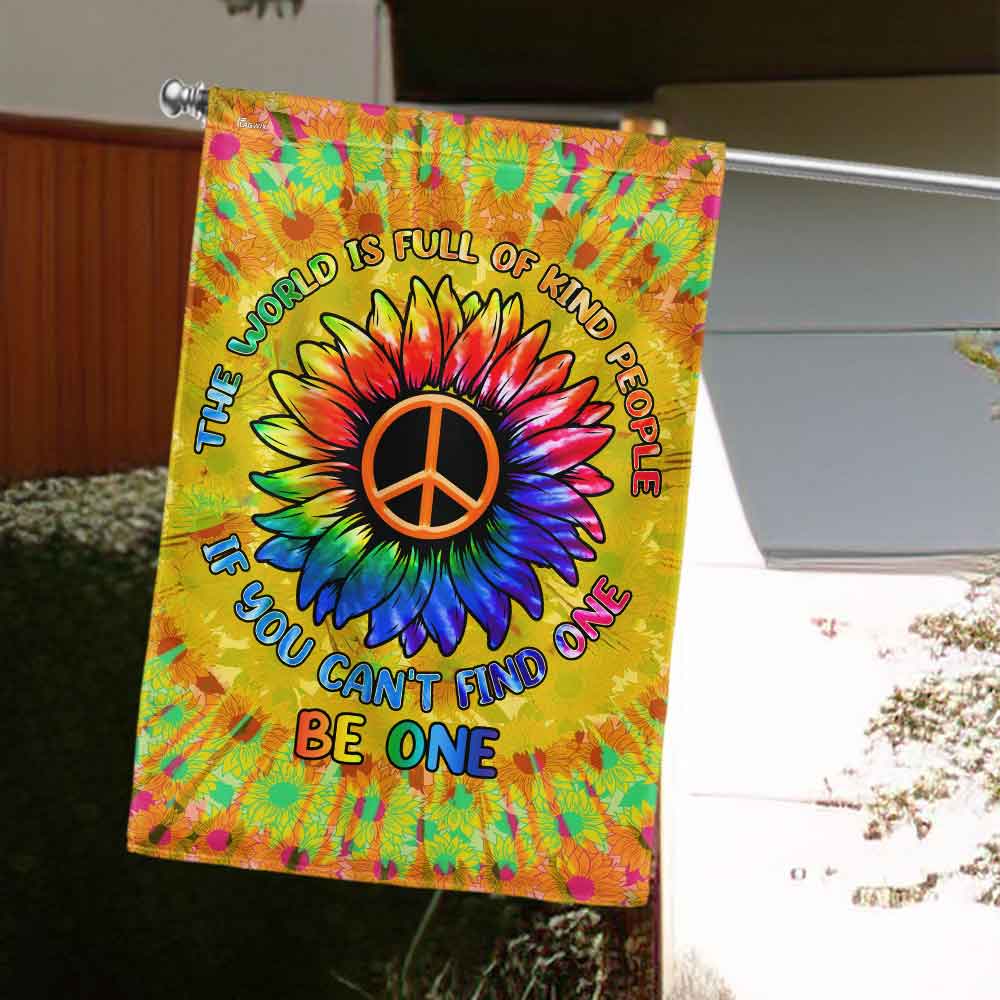 Hippie Flag - Peace Sign Be One Kind Person Flag for Indoor Outdoor Decoration